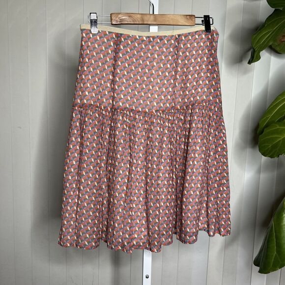 0039 Italy Tiered Short Skirt Geometric Flowy Made in Portugal Size L - Picture 9 of 9